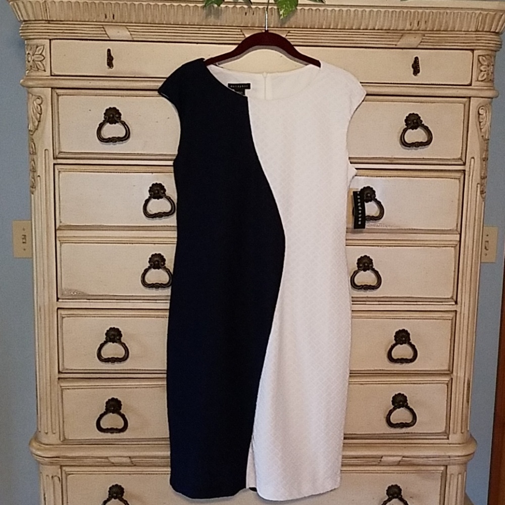 Metaphor blue and white dress